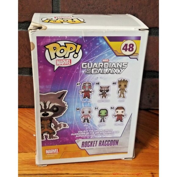 Funko Pop Guardians of the Galaxy Rocket Raccoon Bobble-Head vinyl 48 Marvel NIB - Picture 4 of 7